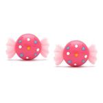 Hot Pink Spotty Candy Clip on Earrings