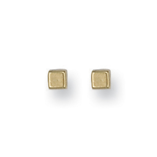 4mm Quadrate 9kt Gelbgold Ohrstecker