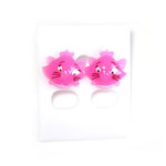 Pink cat stud earrings (Size: approx. 15 x 12 mm)